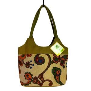 NWT Anokhi Bags Go Green Butterfly Paisley Environmentally Friendly Purse B10